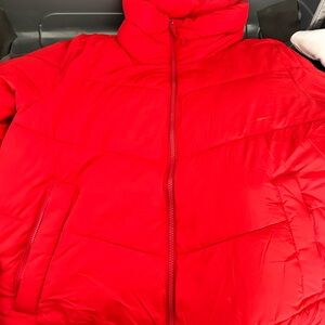 Abercrombie red puffer jacket. Like new. Only worn once